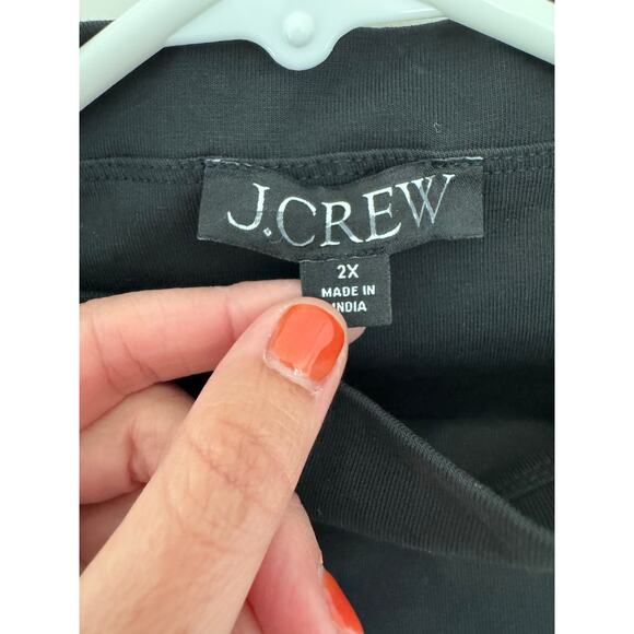 J. Crew Fitted Mock Neck Quiet Luxury Career Dress With Poplin Skirt Black 2X - Picture 6 of 6